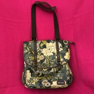 Cute Sakroots versatile green floral backpack/bag.